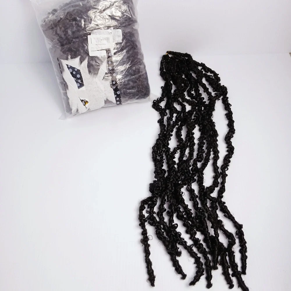 Butterfly Locs 24 Inch 60 Strands Black Crochet Hair Pre-Looped 6 Pack #1B